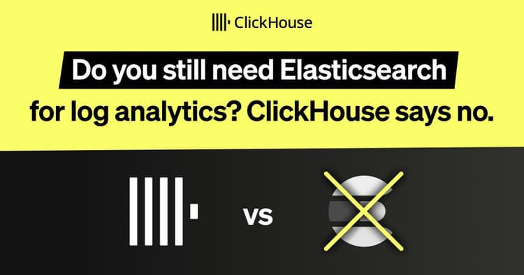 blog banner for analytical log search at scale clickhouse vs elasticsearch
