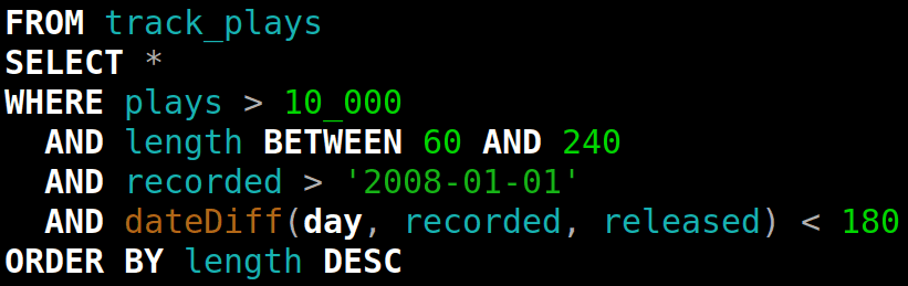 SQL example