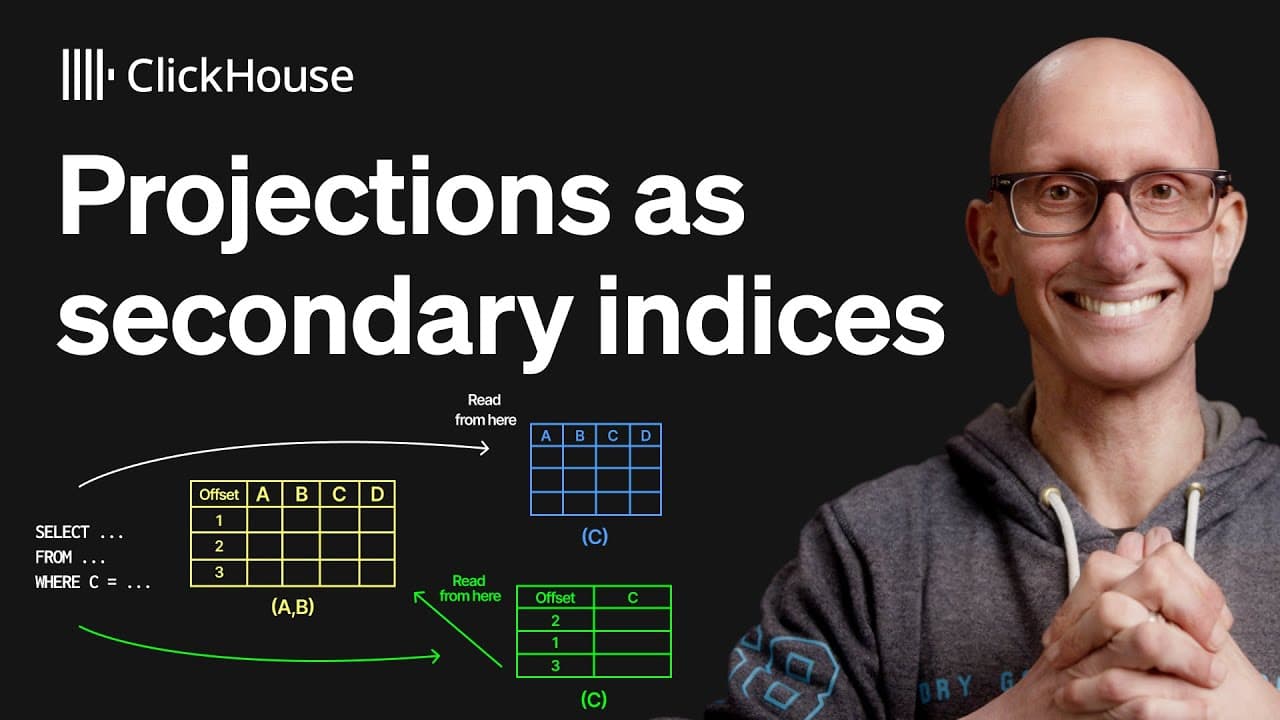 Projections as secondary indices