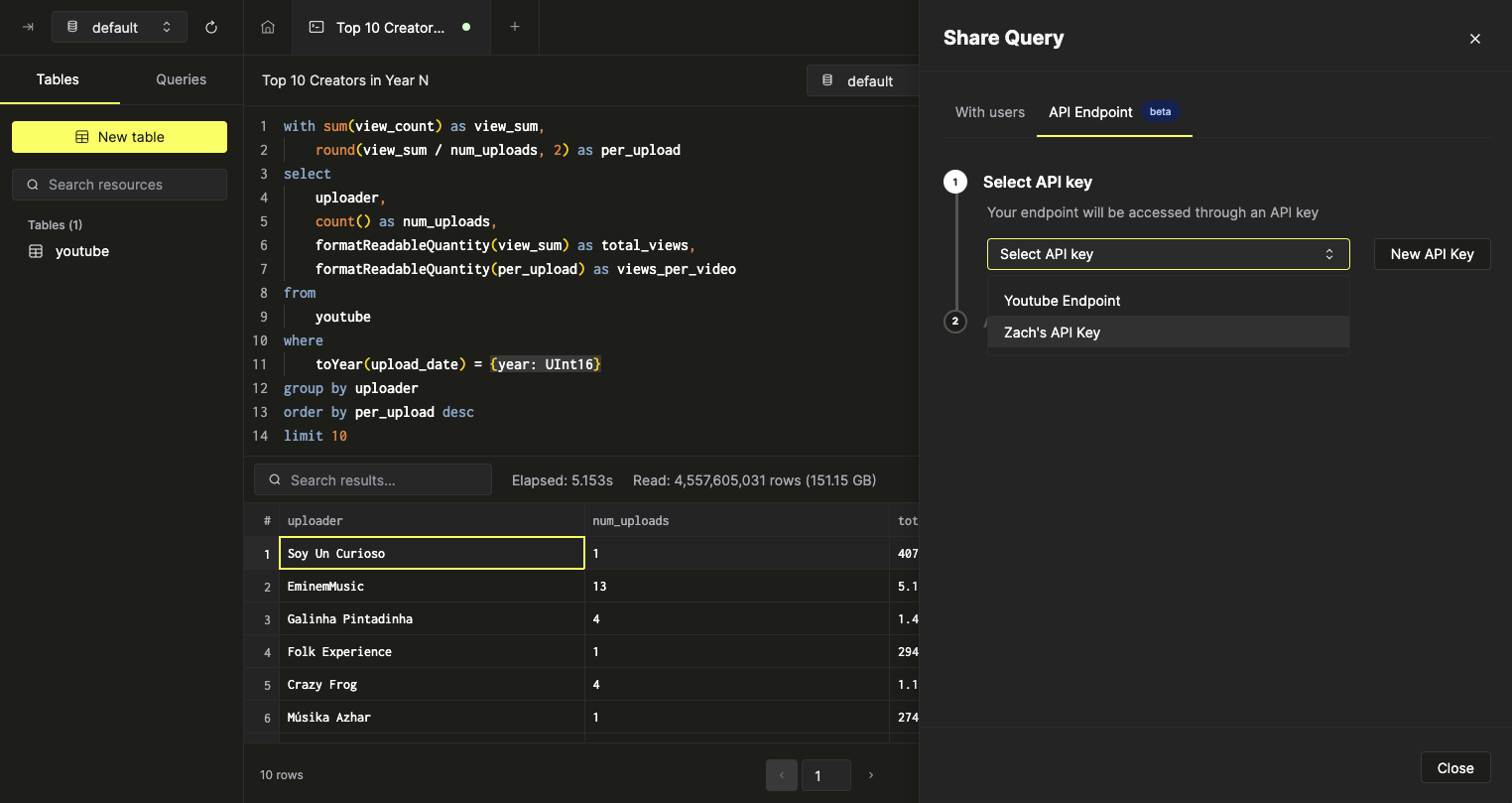 Configure query endpoint