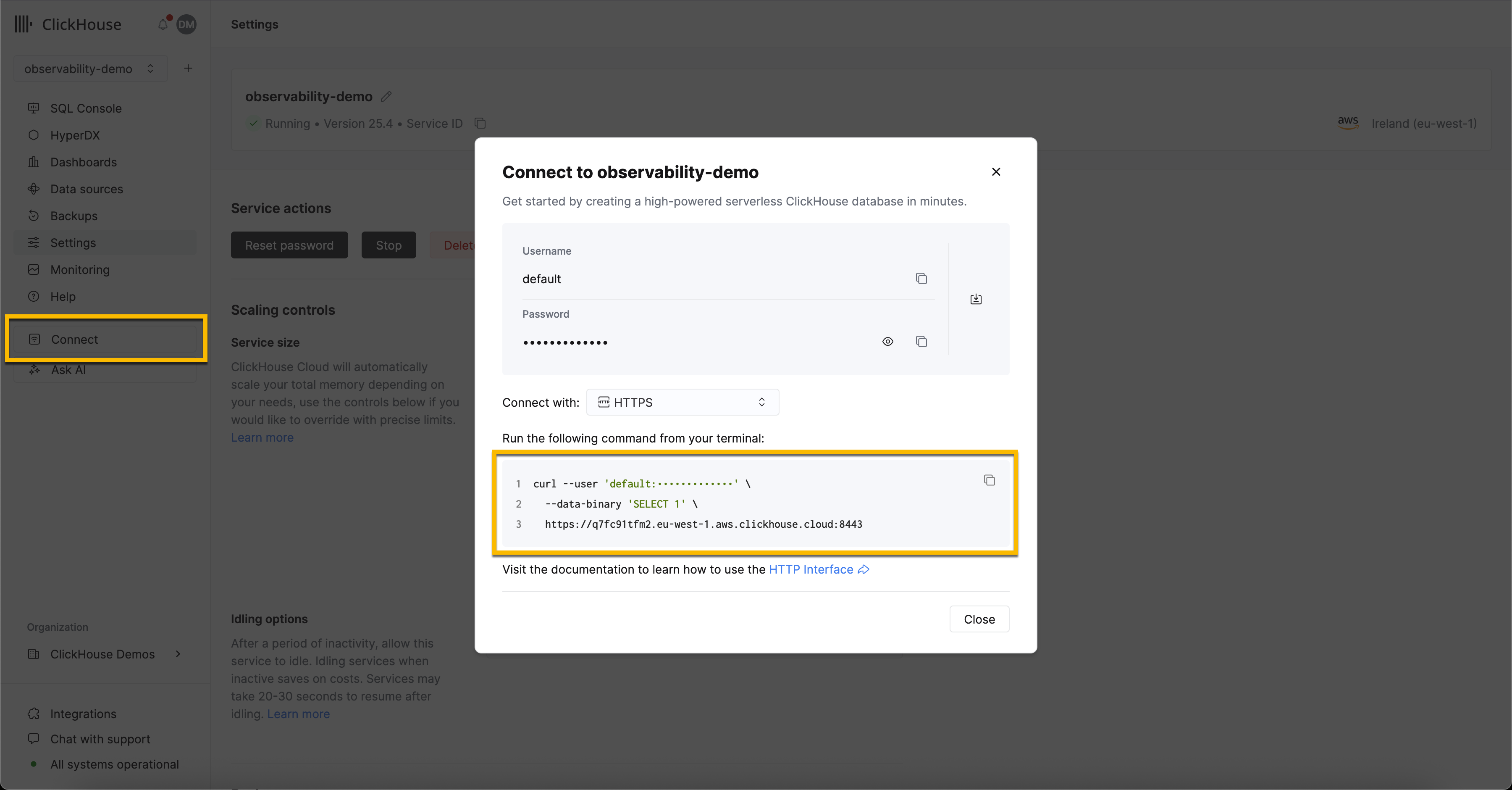 ClickHouse Cloud への接続