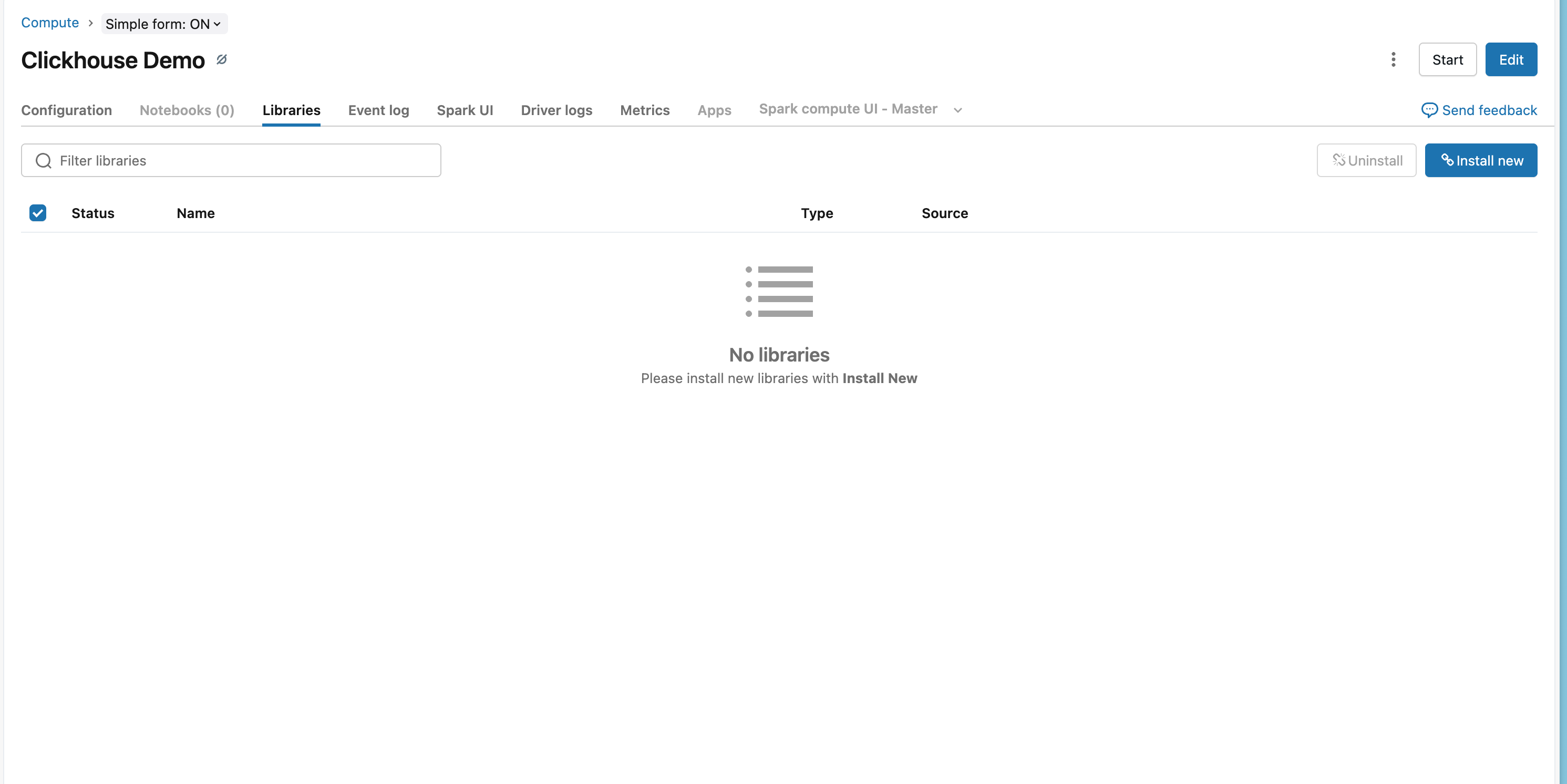 Databricks の Libraries タブ