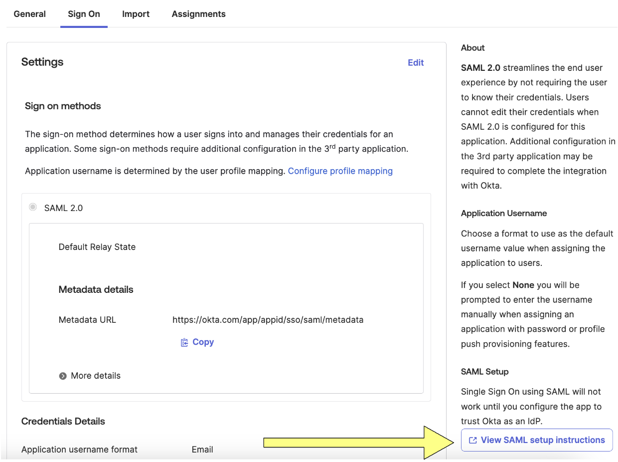 Okta SAML セットアップ手順