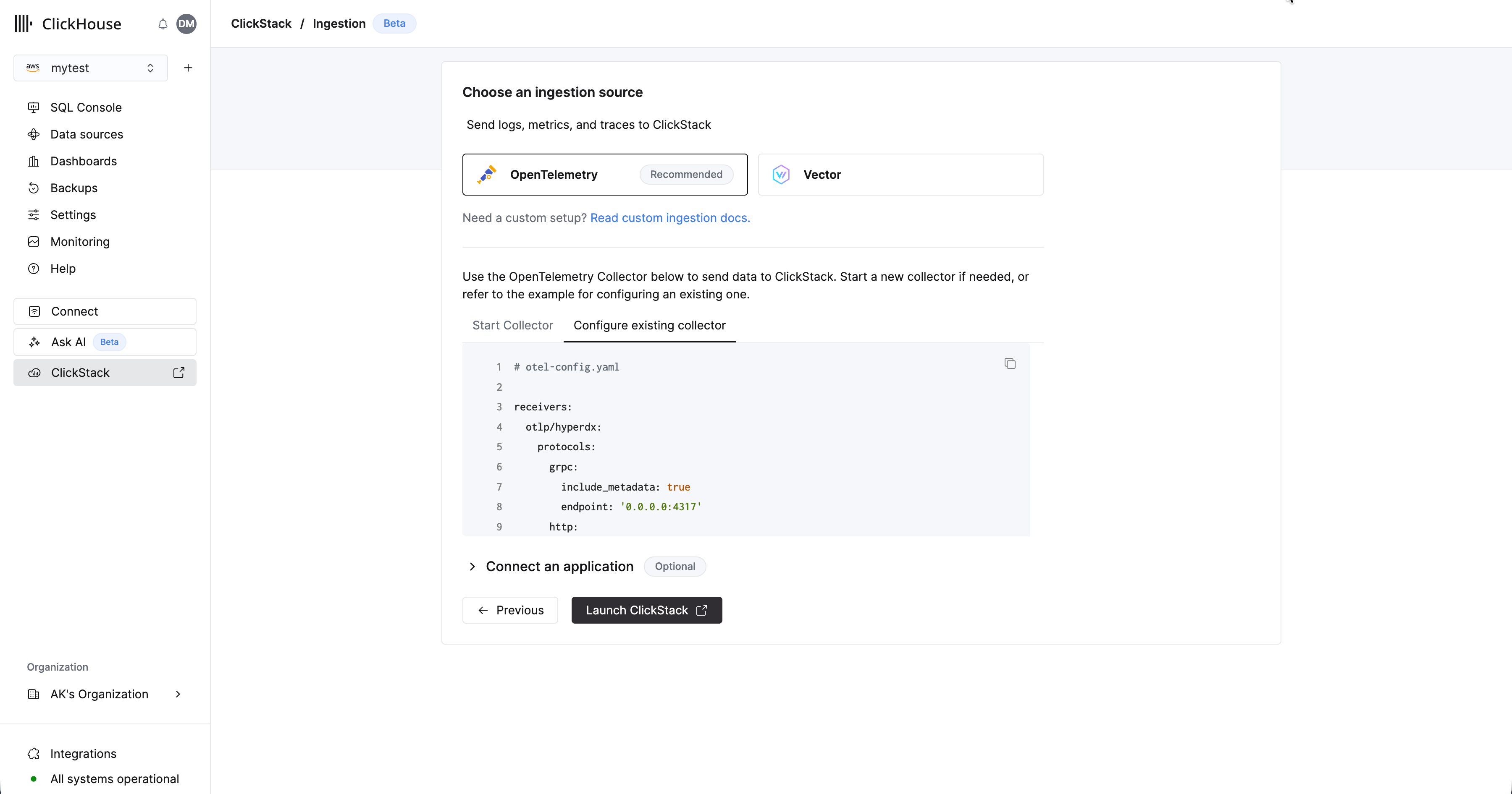 高级 OTel collector 源配置