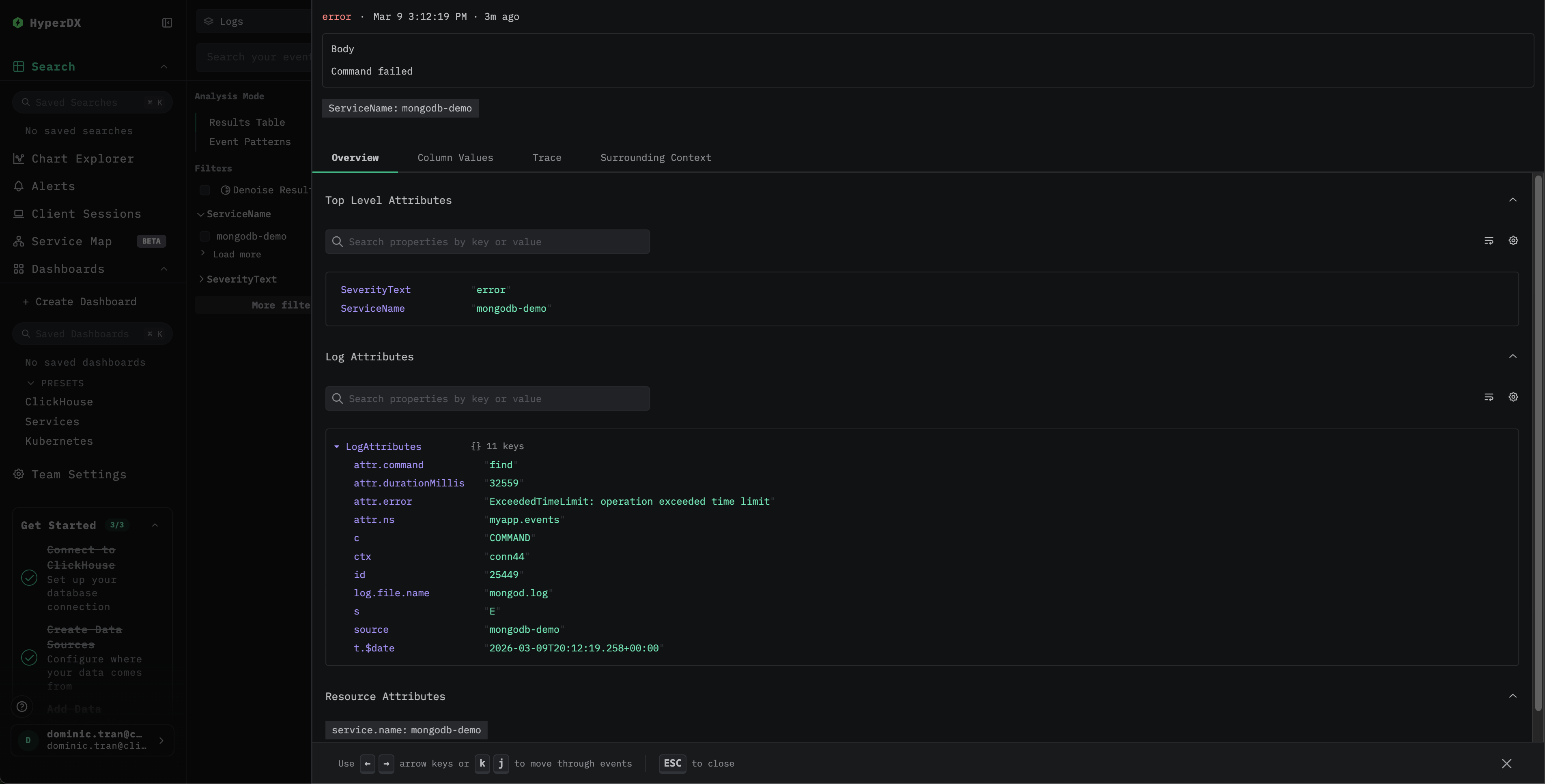 MongoDB 日志详情视图