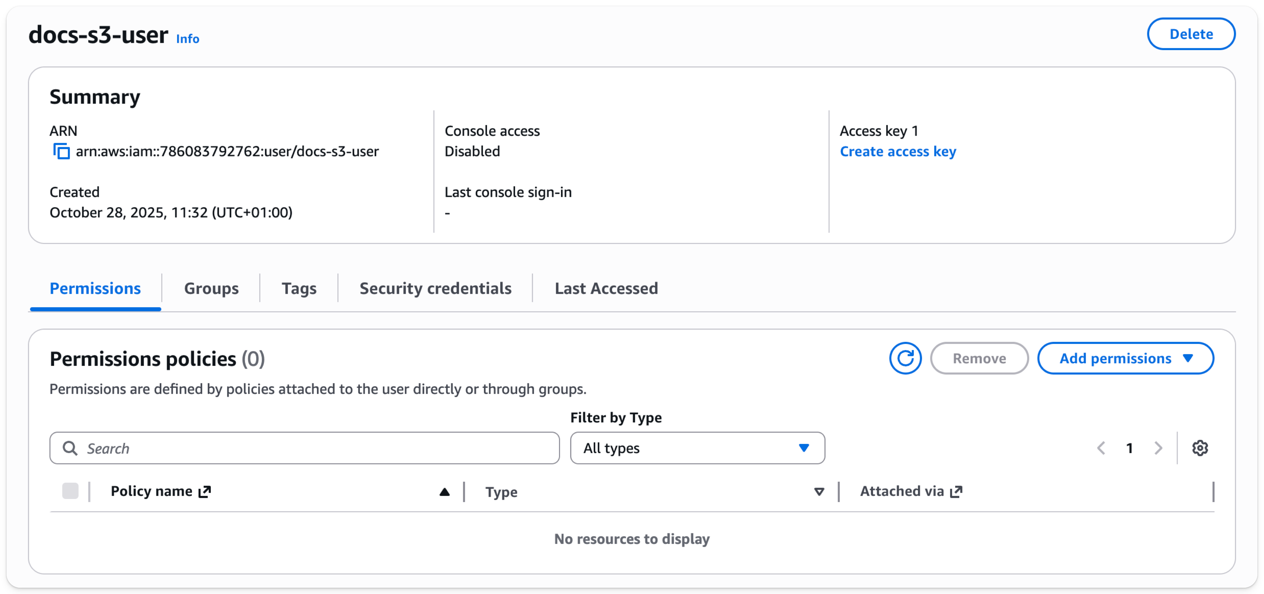 AWS IAM 管理控制台 - 添加新用户
