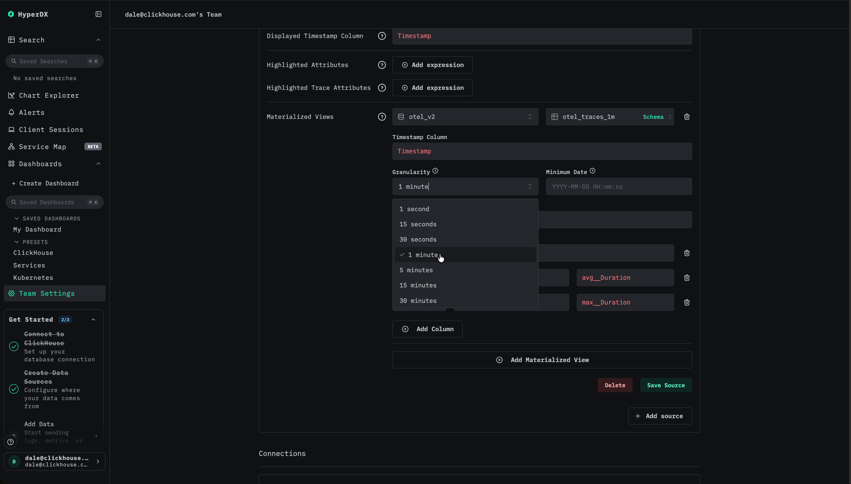 Select Time Granularity