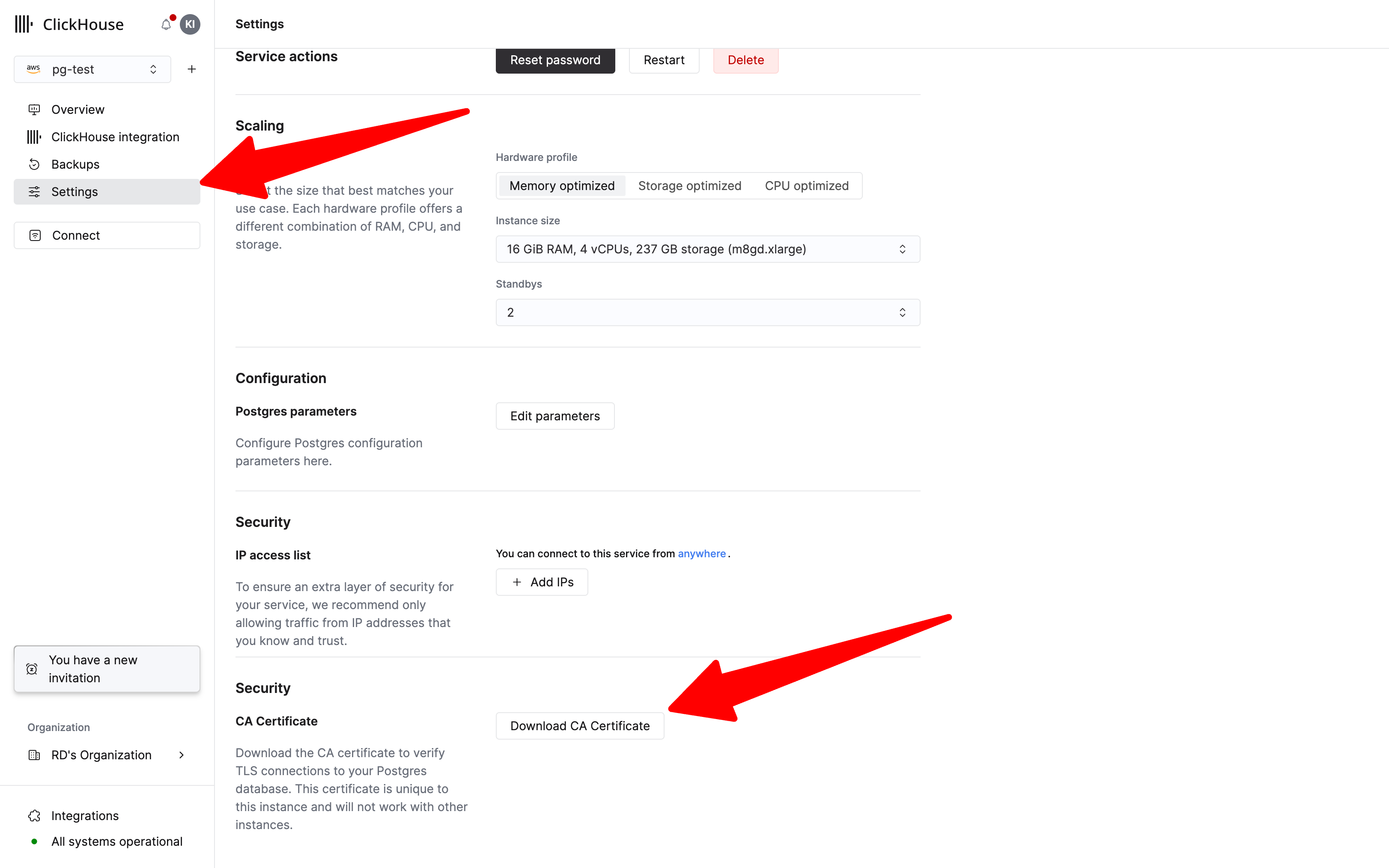从 Settings 选项卡下载 CA 证书包